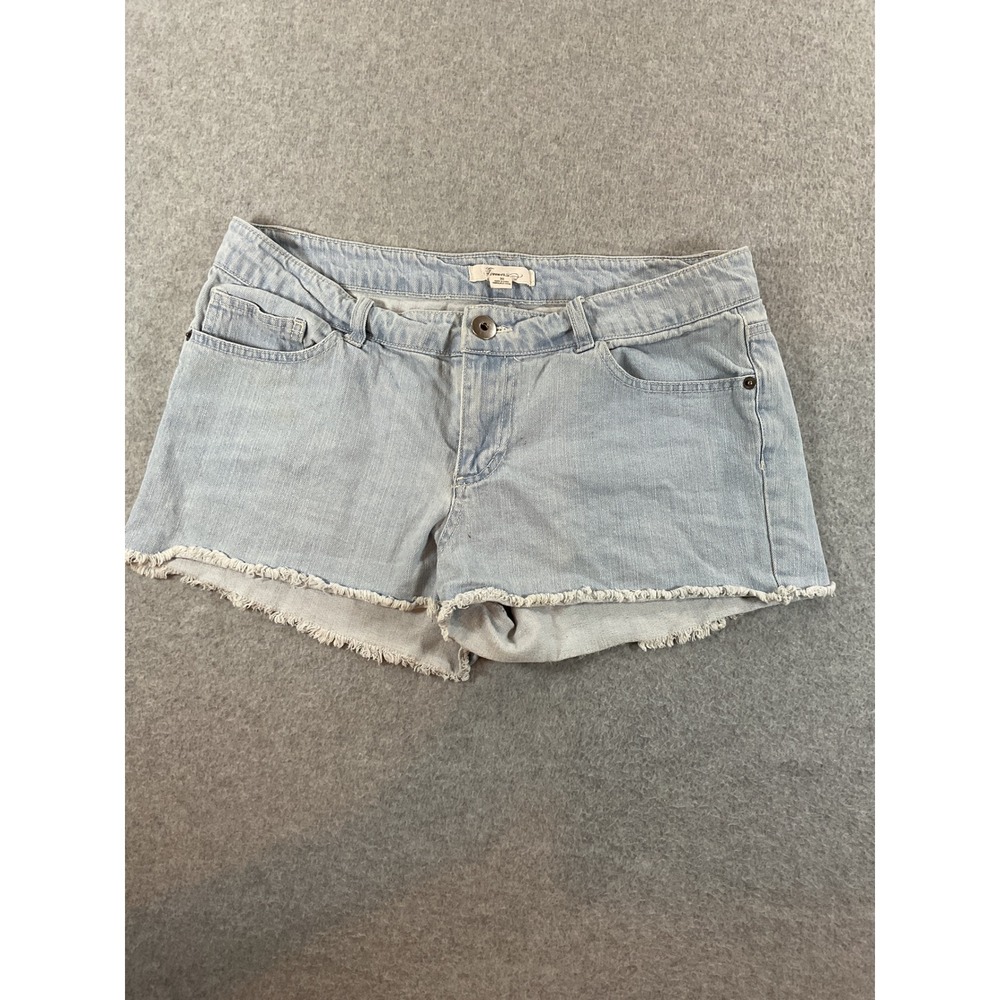 Forever 21 Womens‎ Light Wash Denim Cut Off Shorts Frayed Hem Blue Size 30 #806